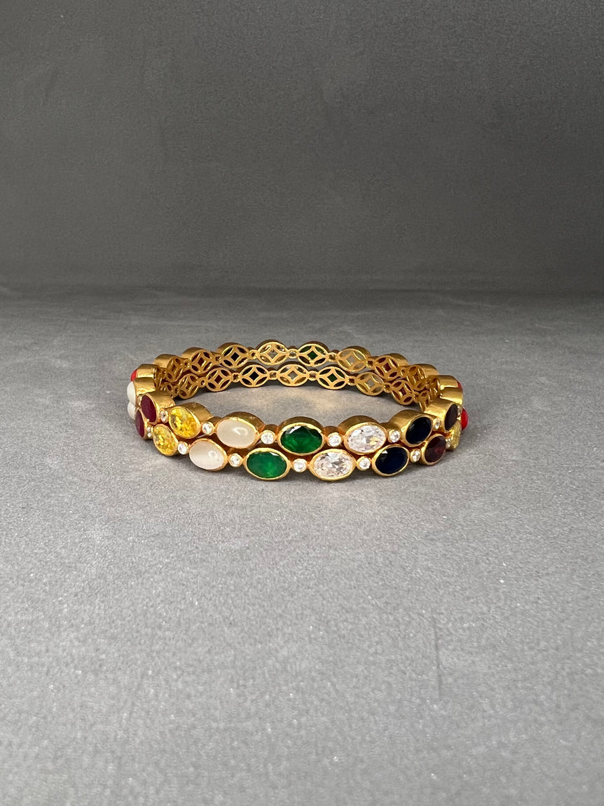 Navratna Bangle Set