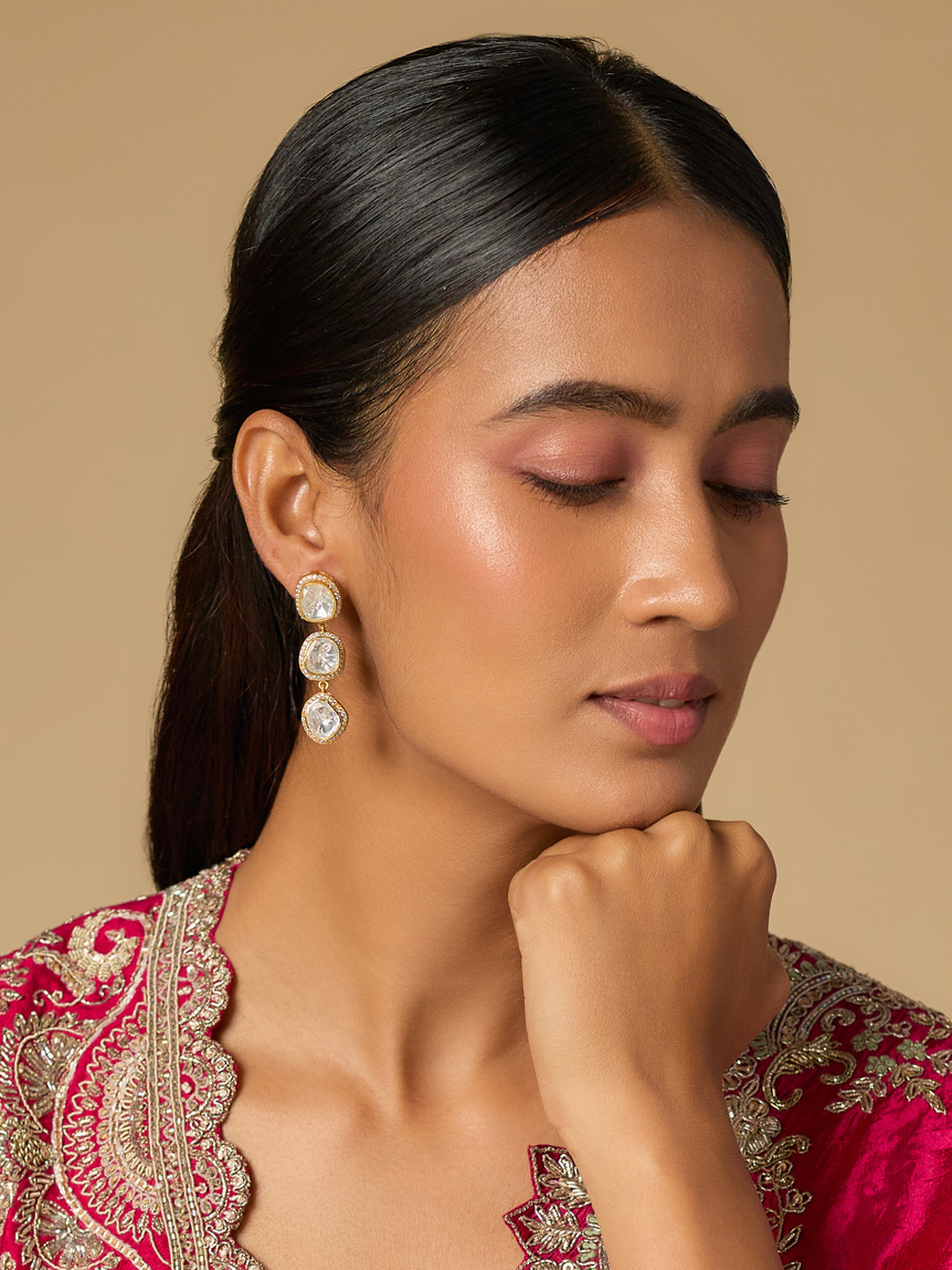 Trio Moissanite Earrings