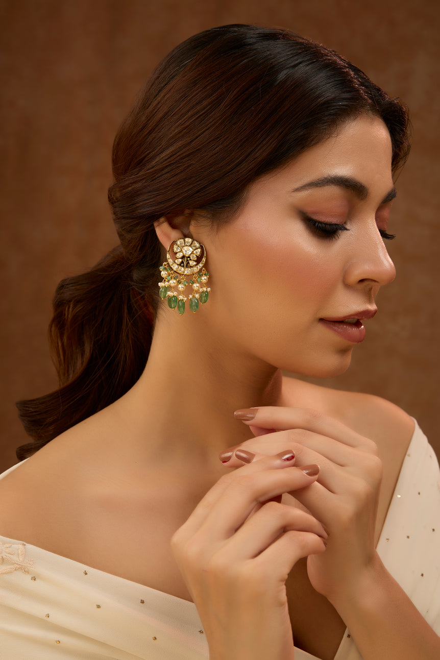 Kamal Chaand Green drop Earrings