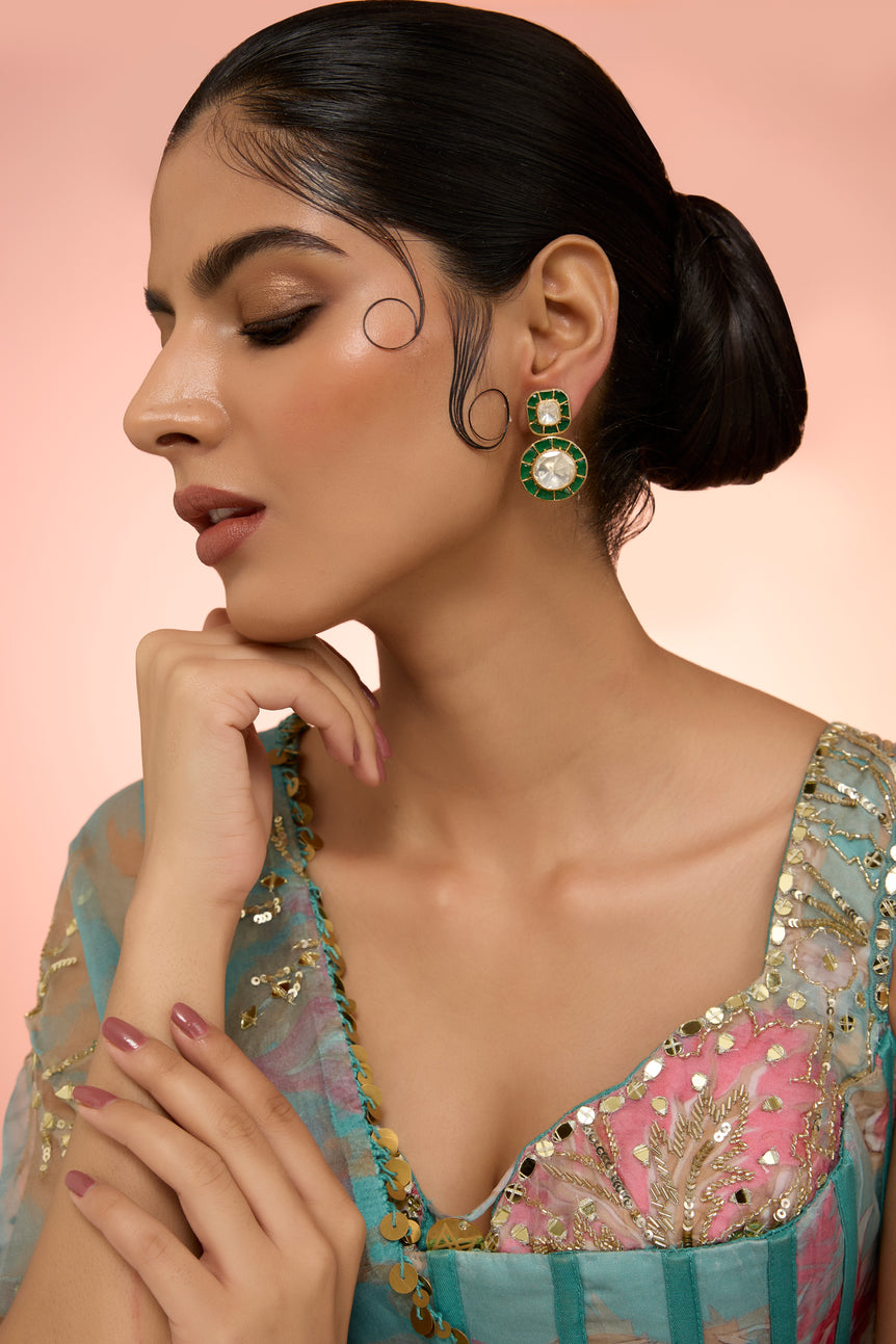 Samaya Green Moissanite Earrings