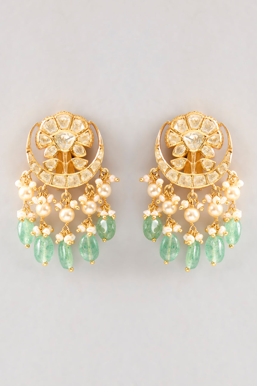 Kamal Chaand Green drop Earrings