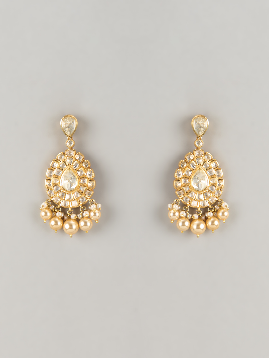 Drop Flower Earrings with pearls