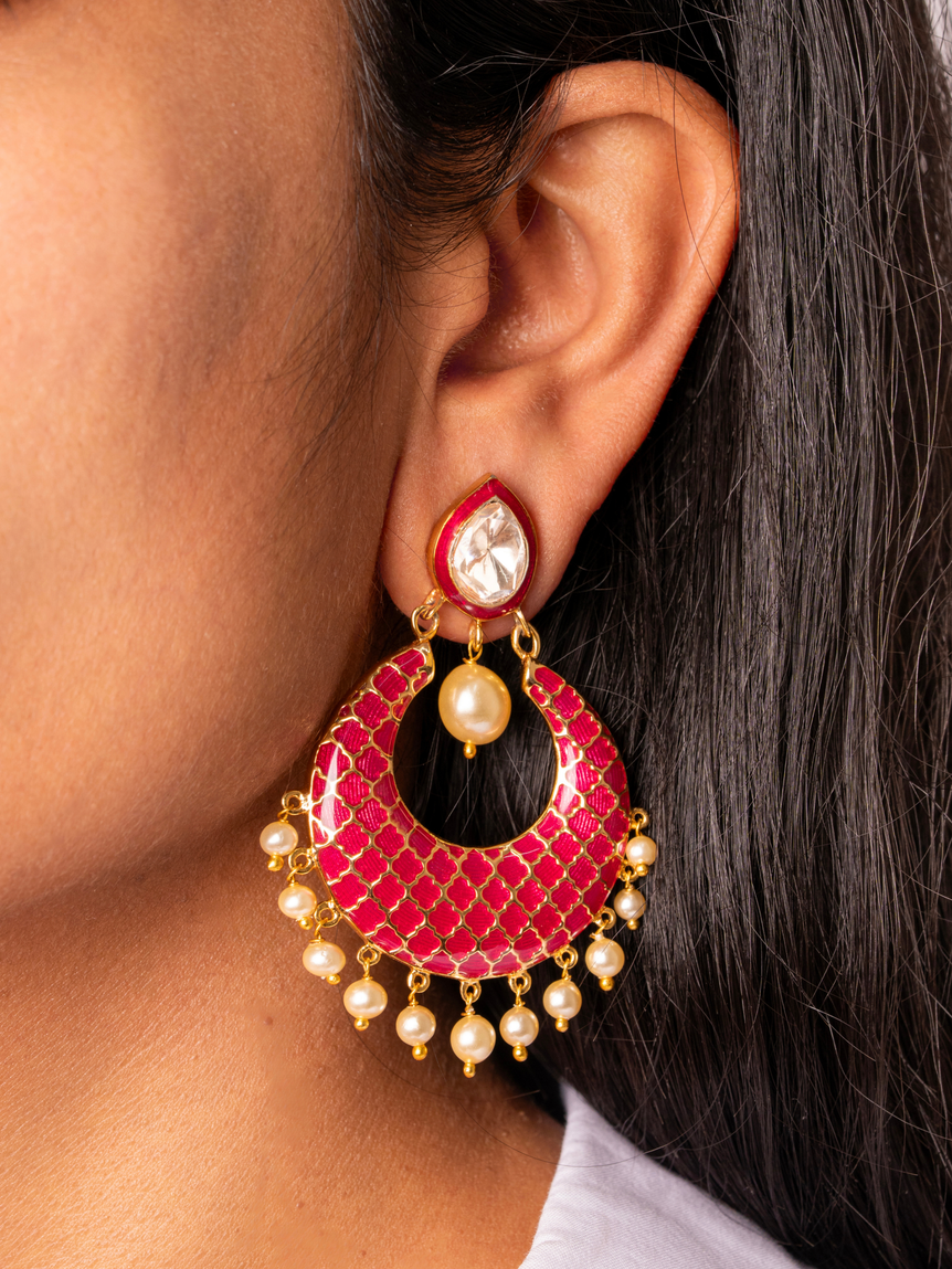 Aurelia Red Enamel Earrings