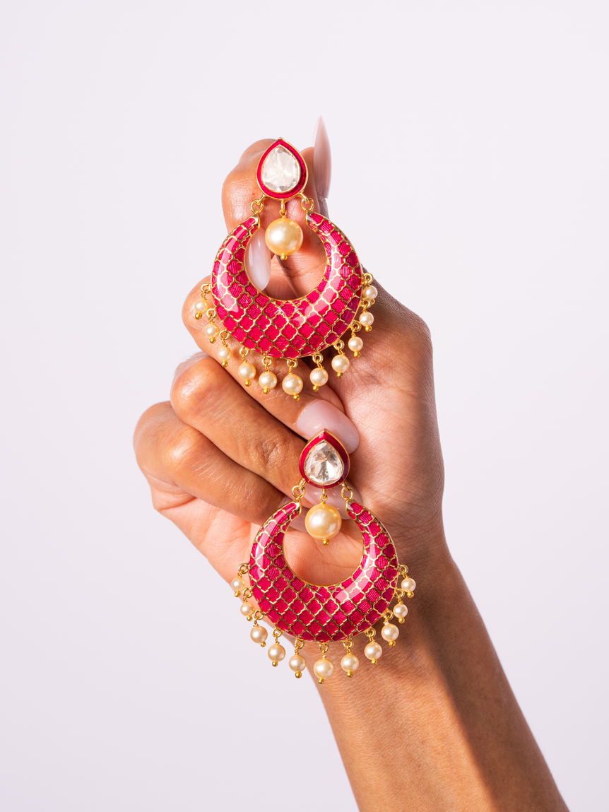 Aurelia Red Enamel Earrings