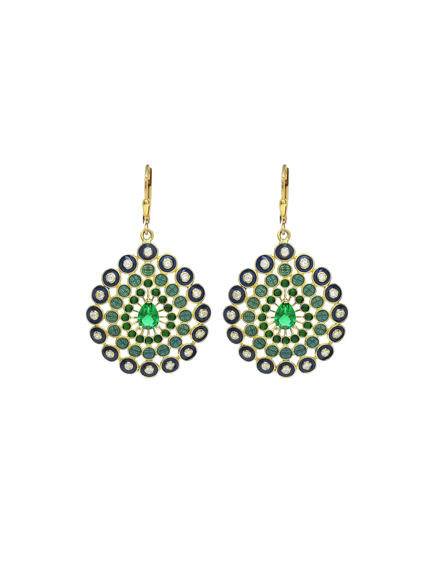 Aria Blue Enamel Drop Earrings