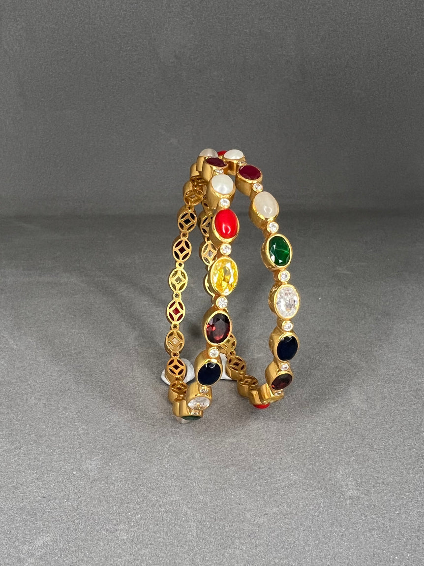 Navratna Bangle Set