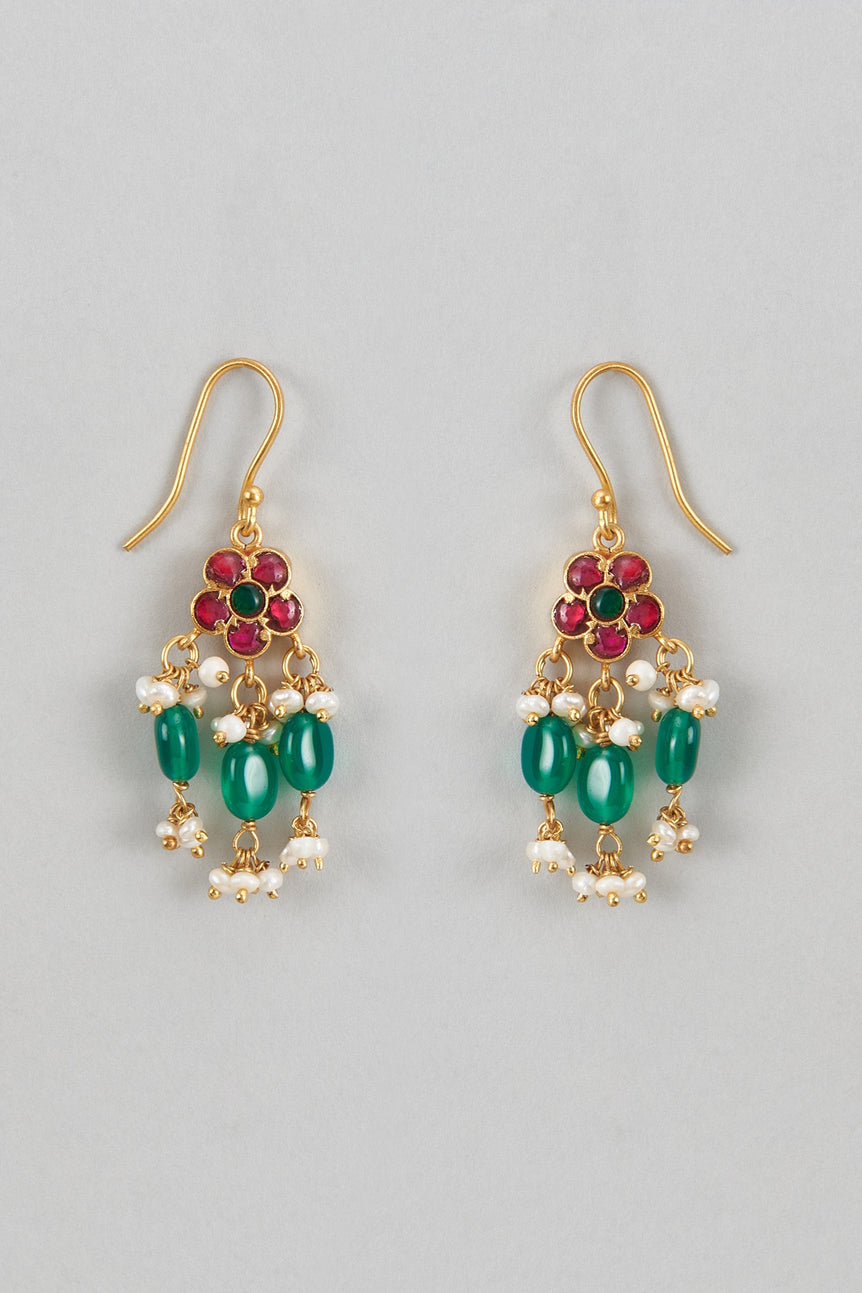 Nitara Kundan Hoop Earring with Pearls and Beads