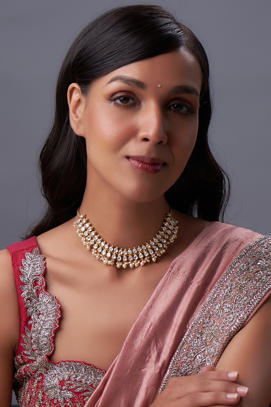 Sitara Moissanite Necklace with Pearls