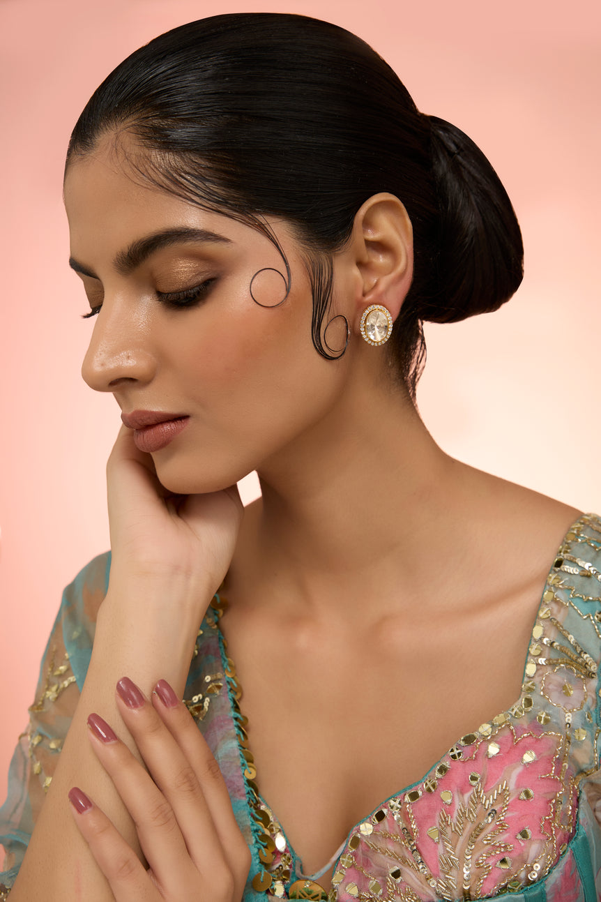 Classic Moissanite Oval Studs