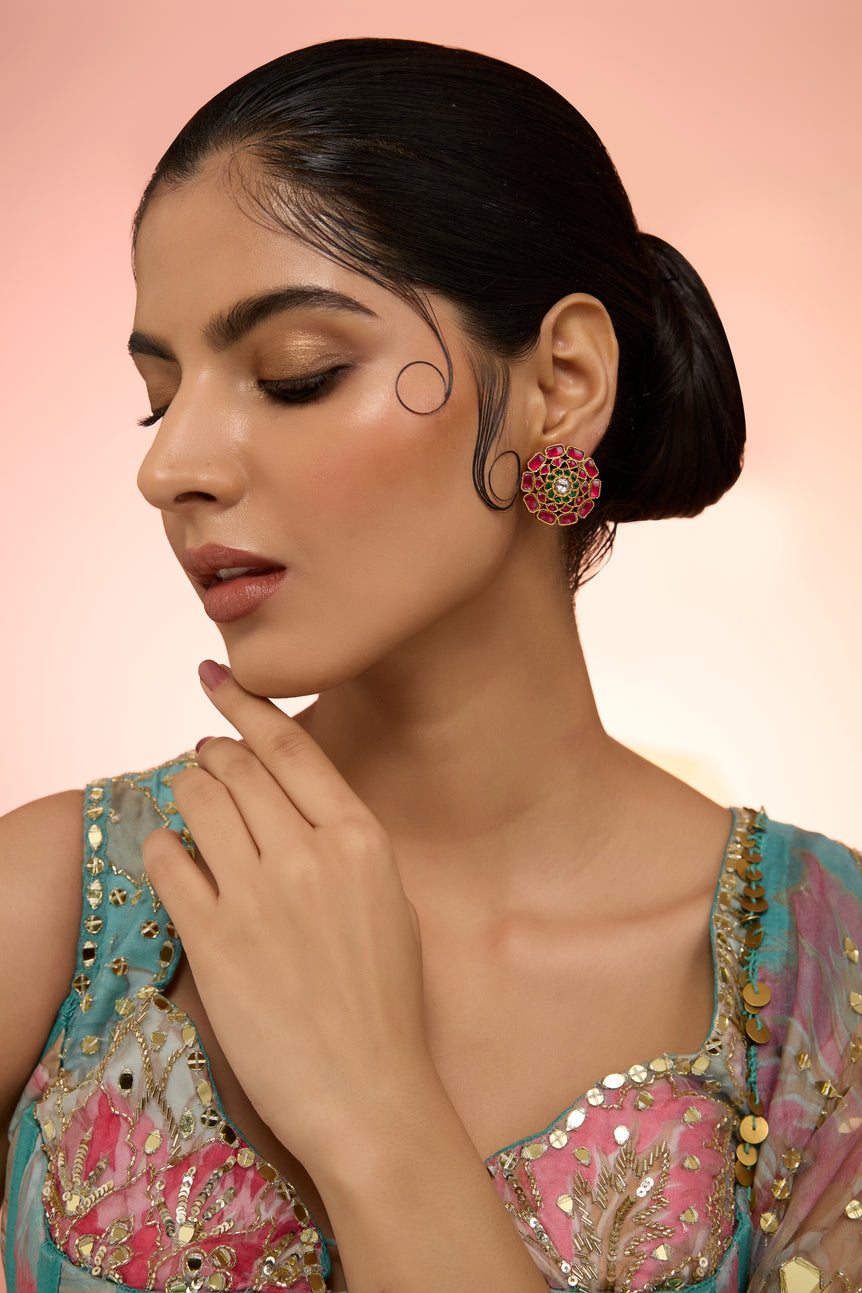 Phool Kundan Earrings