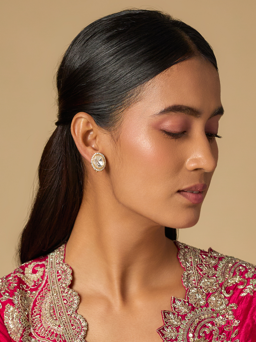 Oval Moissanite studs