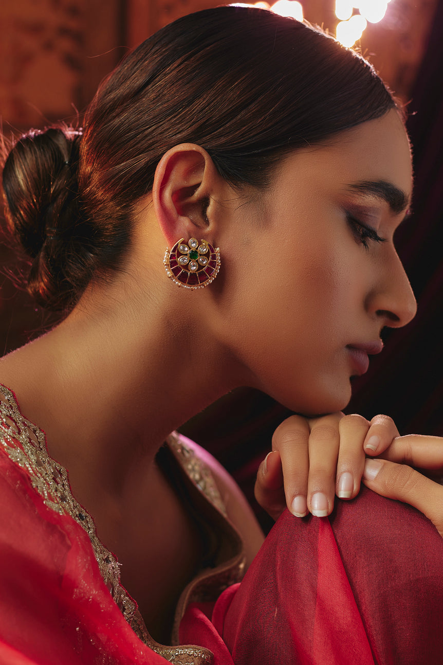 Chaand Kundan Tops with Pearls