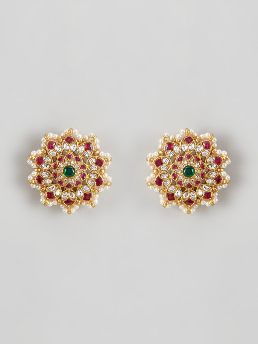 Kalyani Flower Kundan Tops with Pearls