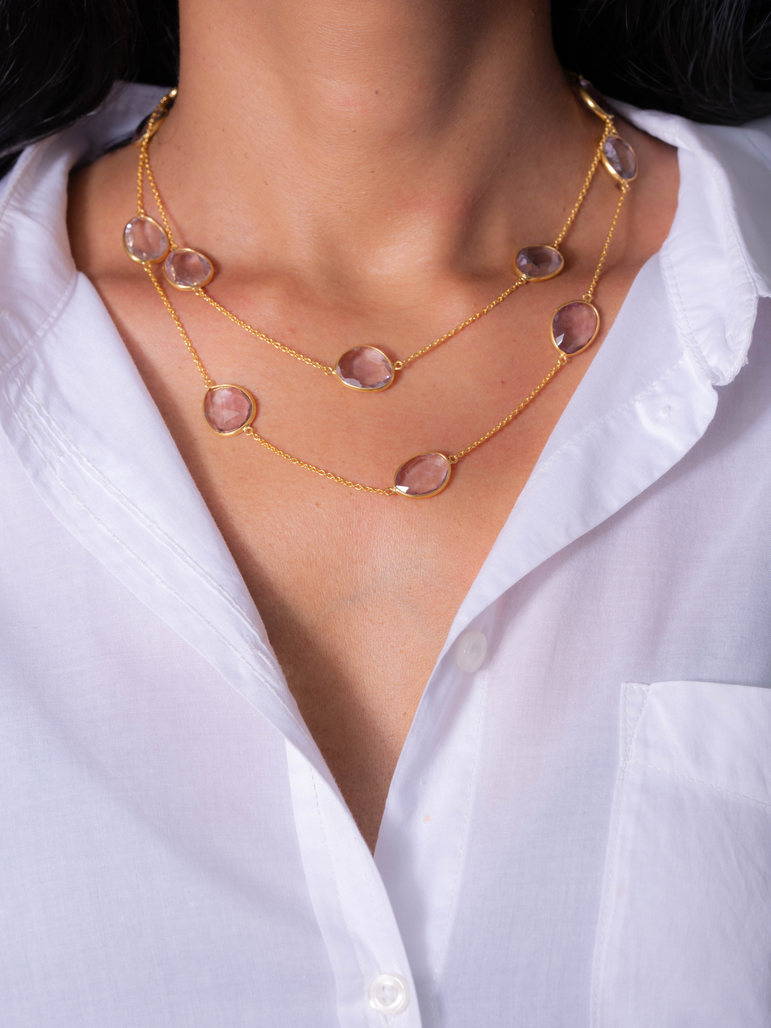 Mother of Pearl & Routile Chain