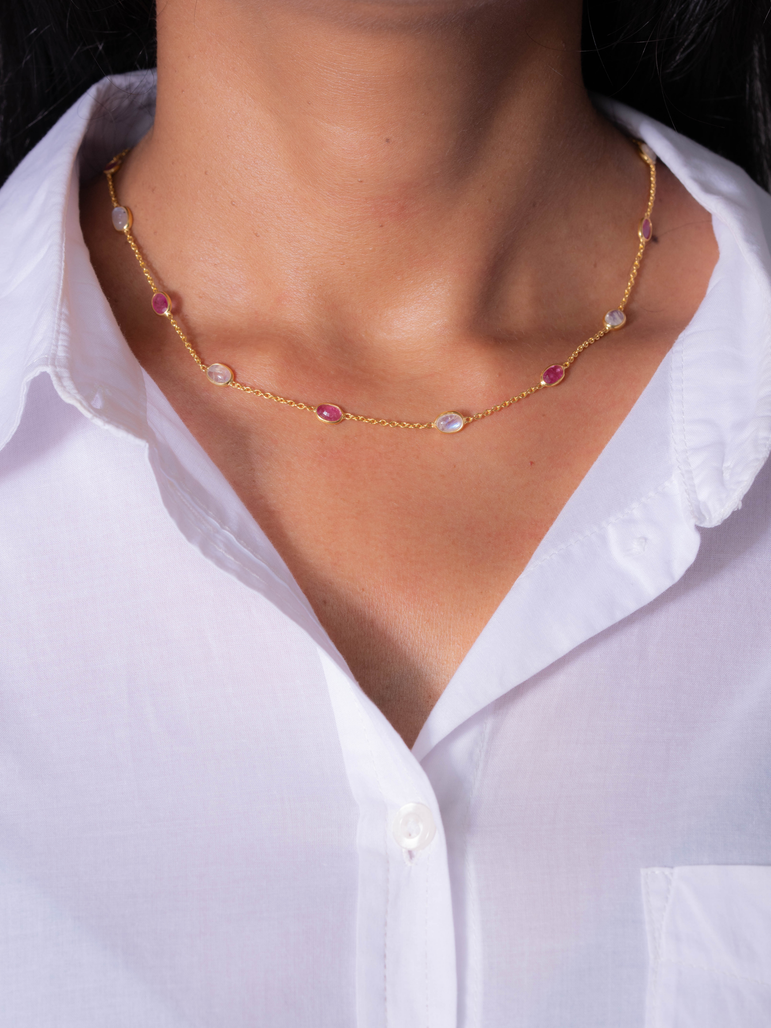 Ruby Moonstoone Chain