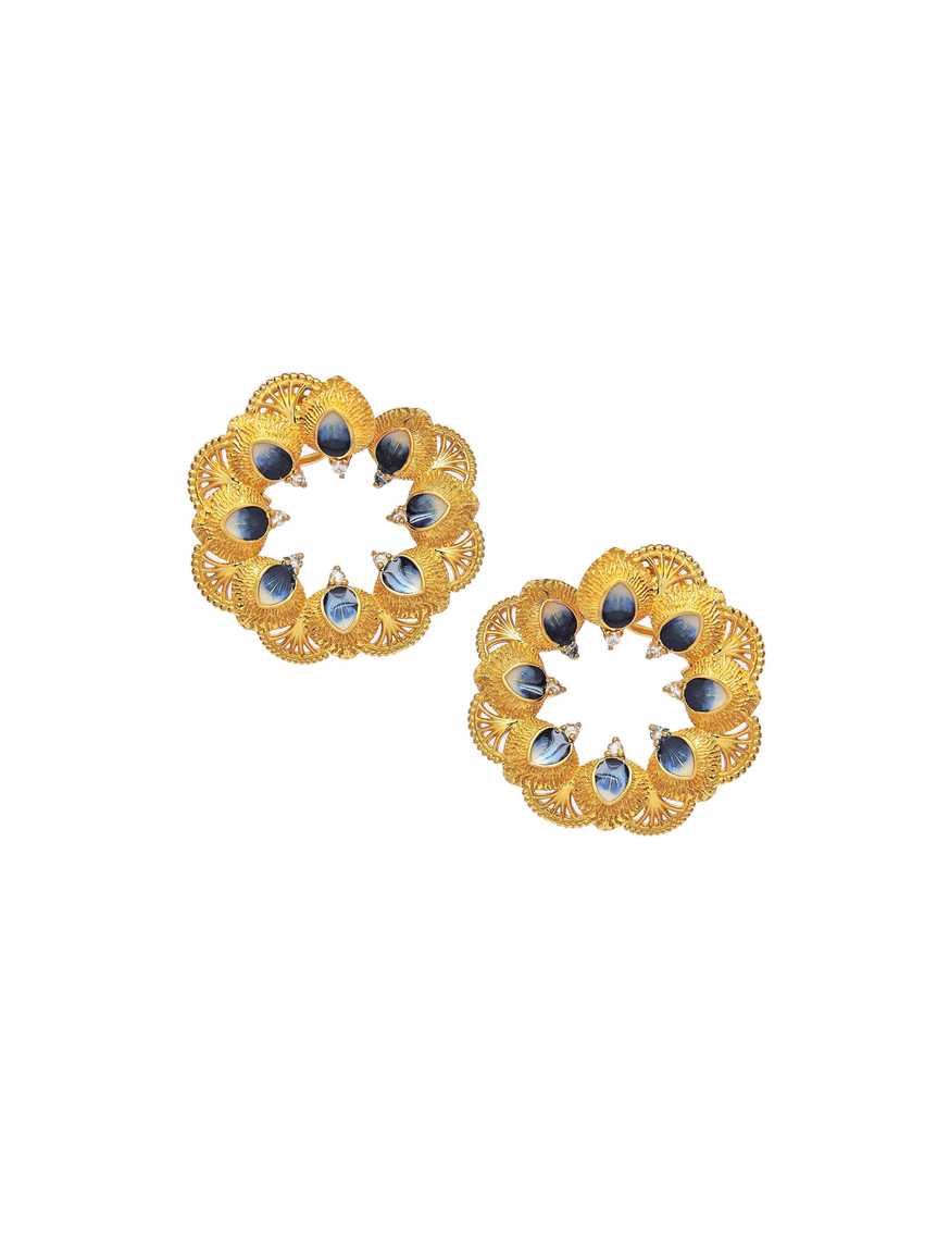Cleo Gold Enamel Hoops