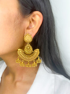 Dhara Silver Earrings with Gold finish