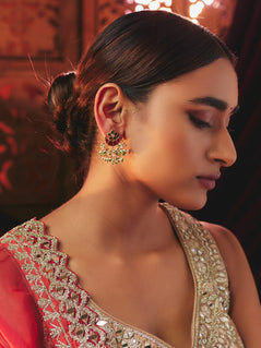 Zoya Kundan Earrings with Pearls and Beads