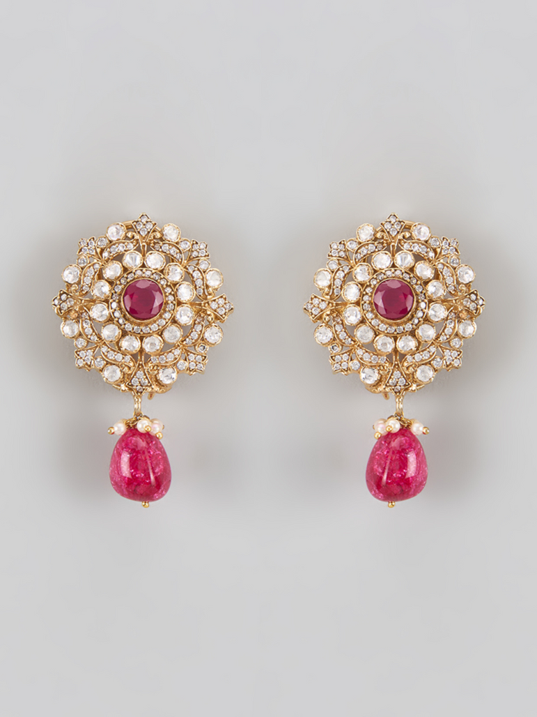 Koshi Moissanite Ruby Earrings