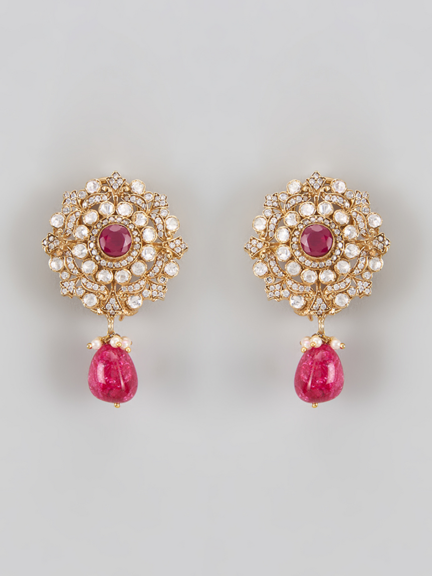 Koshi Moissanite Ruby Earrings