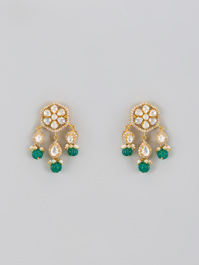 Siwana Moissanite Green Beads Earrings