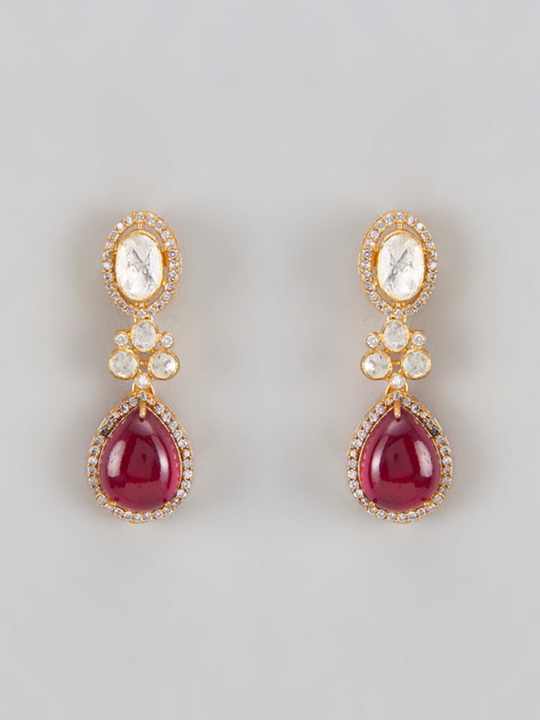 Boond Moissanite Ruby Earrings