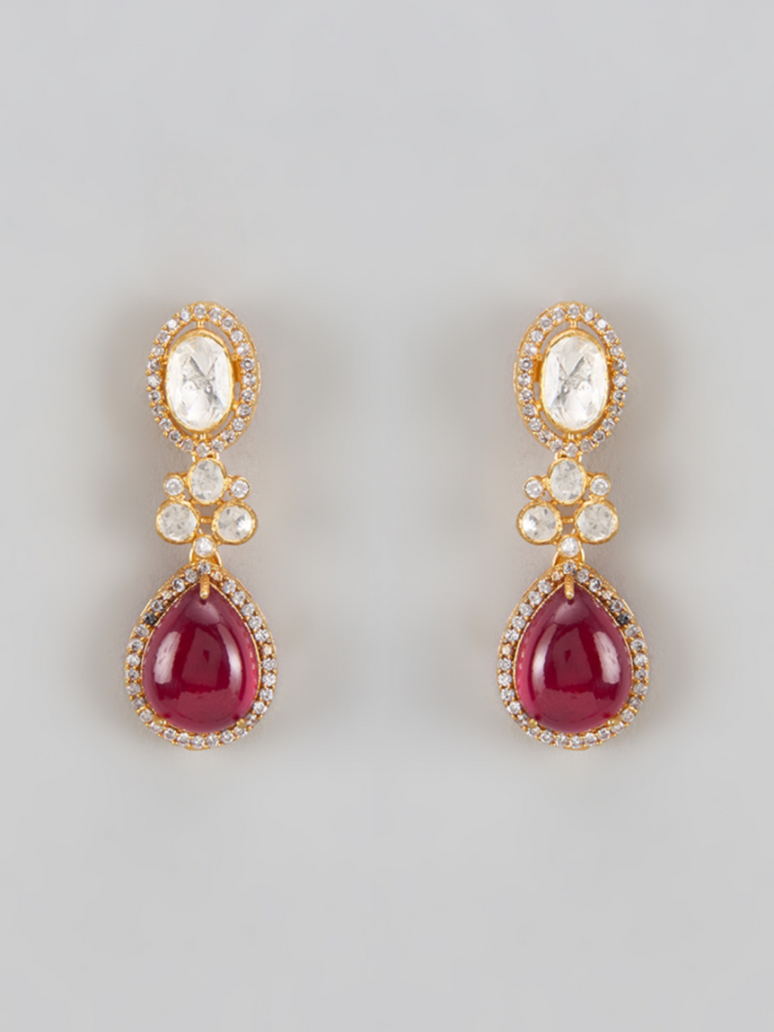 Boond Moissanite Ruby Earrings