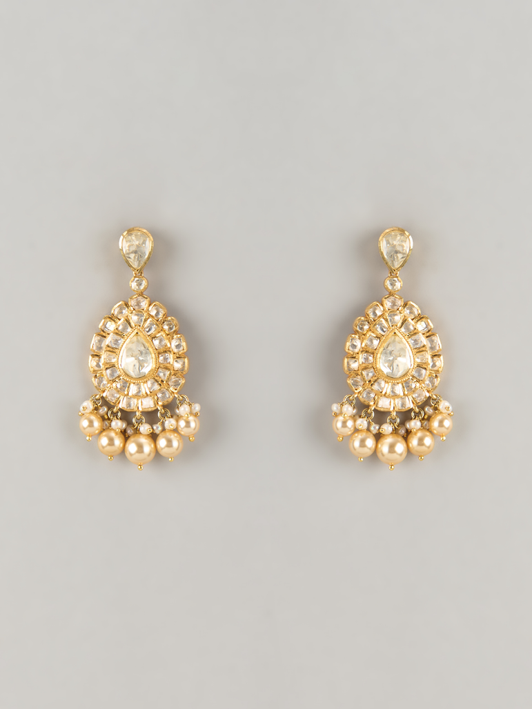 Drop Flower Earrings with pearls