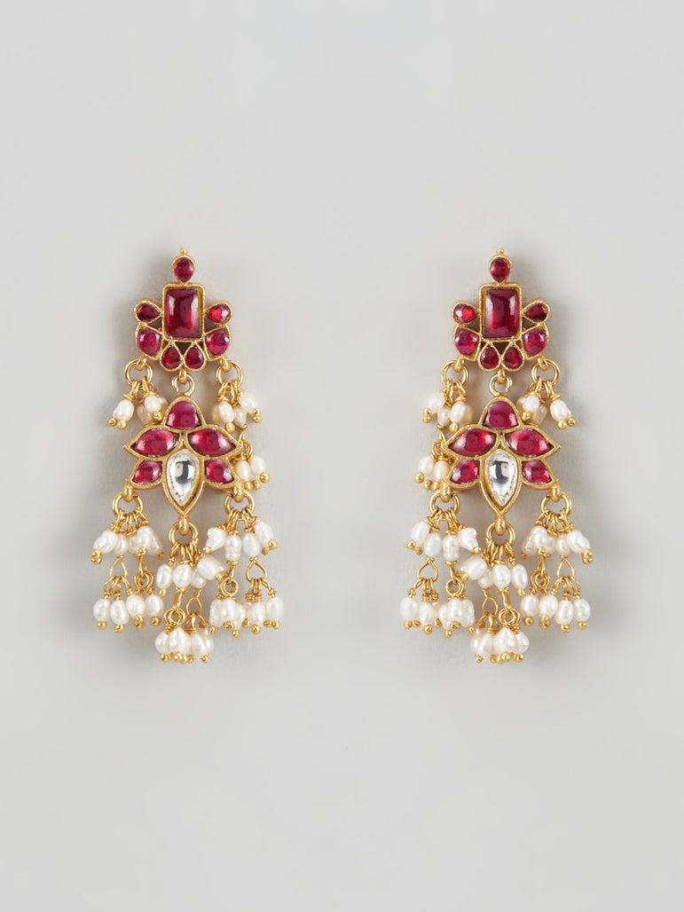 Loka Kundan Earrings with Pearls