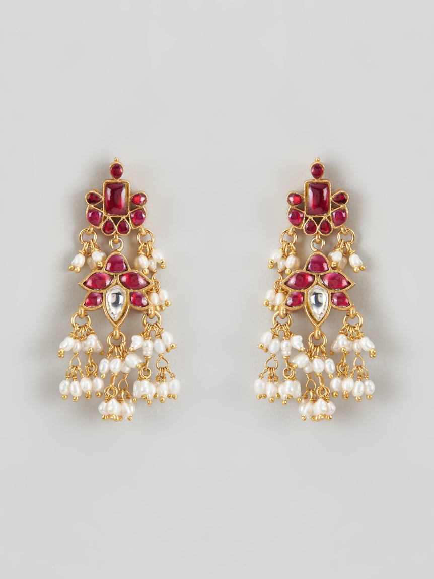 Loka Kundan Earrings with Pearls