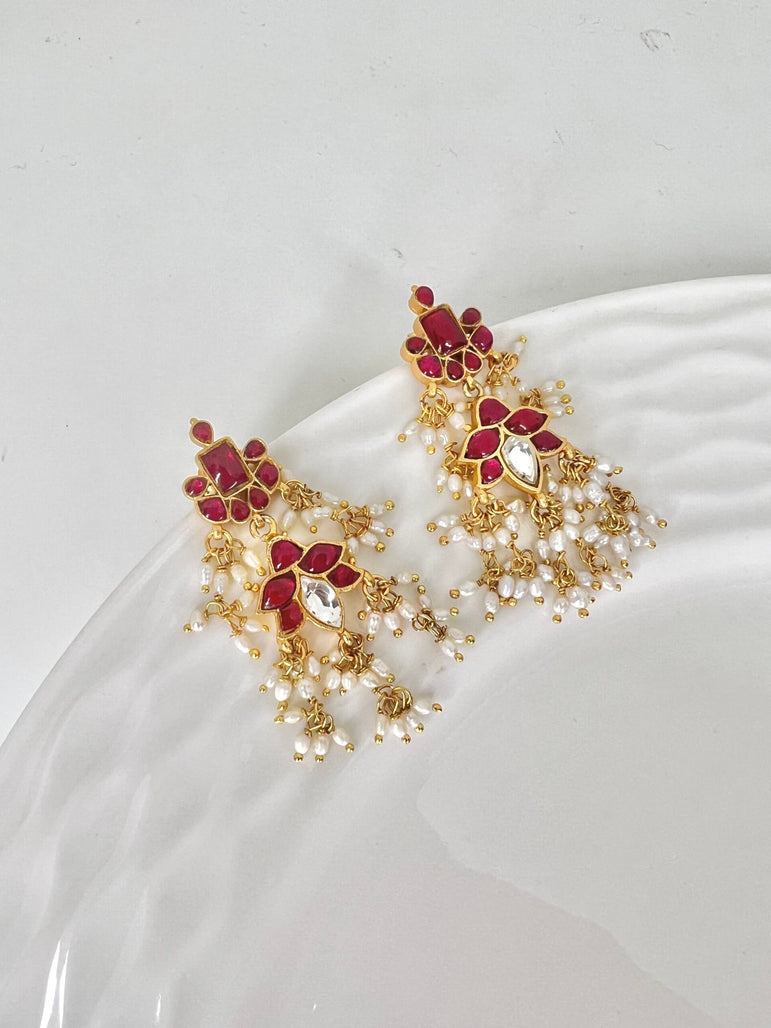 Loka Kundan Earrings with Pearls