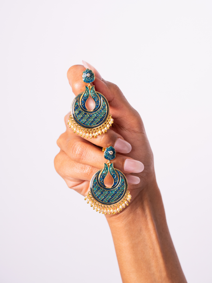 Seraphine Blue Enamel Earrings