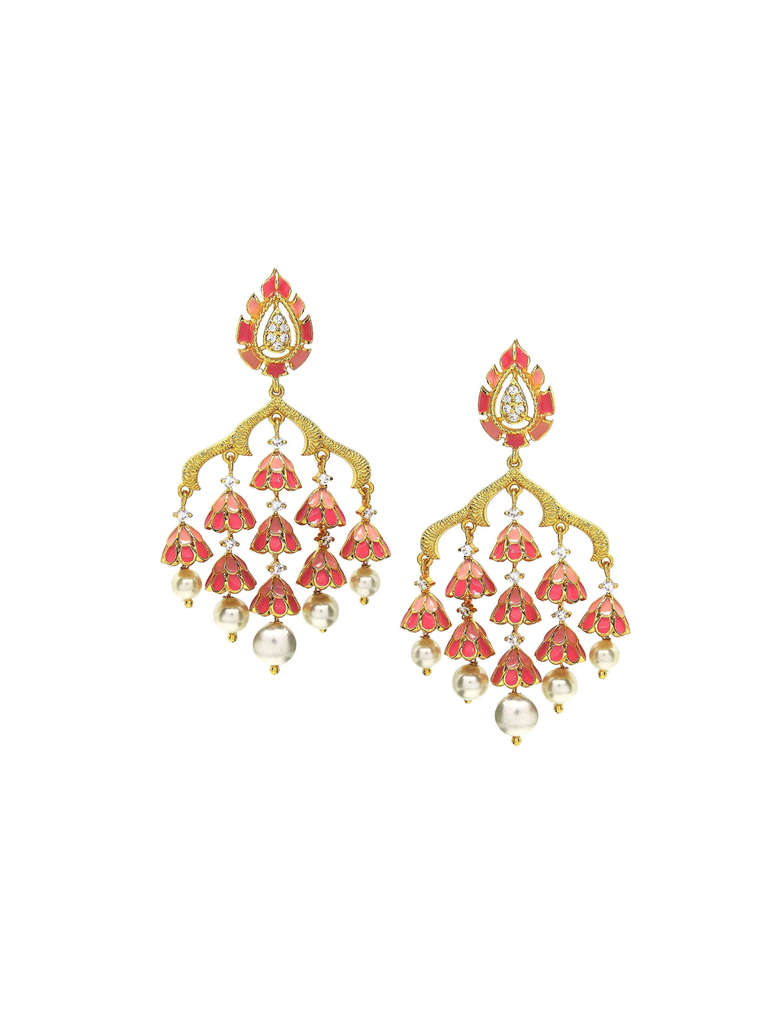 Mira Luxe Pink Enamel Earrings