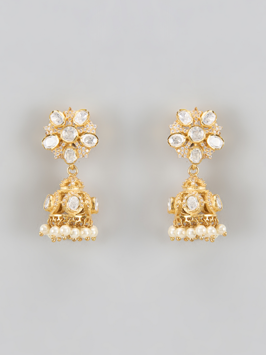 Chandrika Moissanite Jhumkas