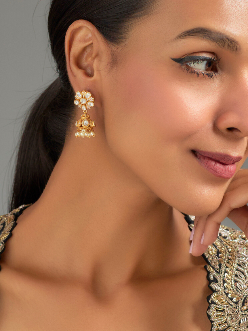 Chandrika Moissanite Jhumkas