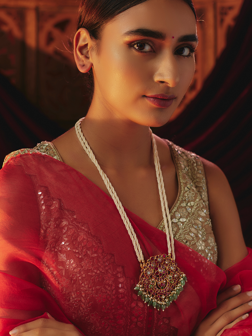 Barkha Kundan Pendent Necklace with Pearls and Beads