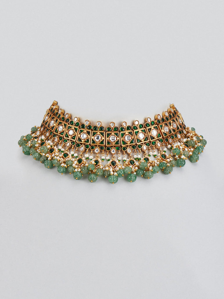 Ahilya Kundan Necklace with Pearls and Beads