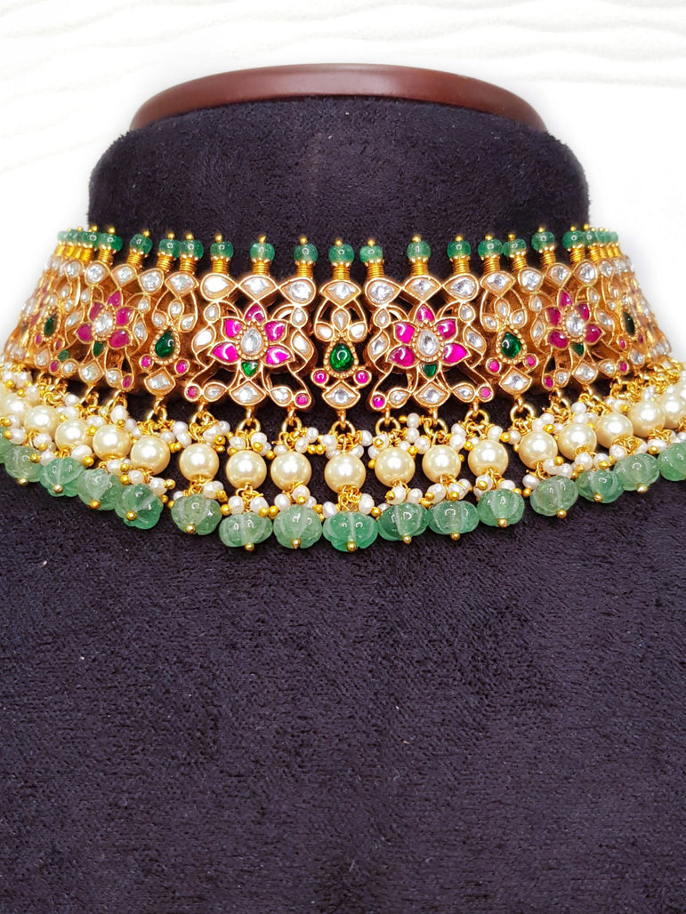 Netra Kundan Choker with Pearls and Beads