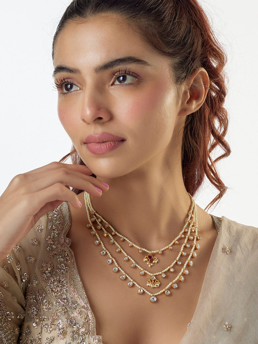 Rajmal Necklace With Pearls