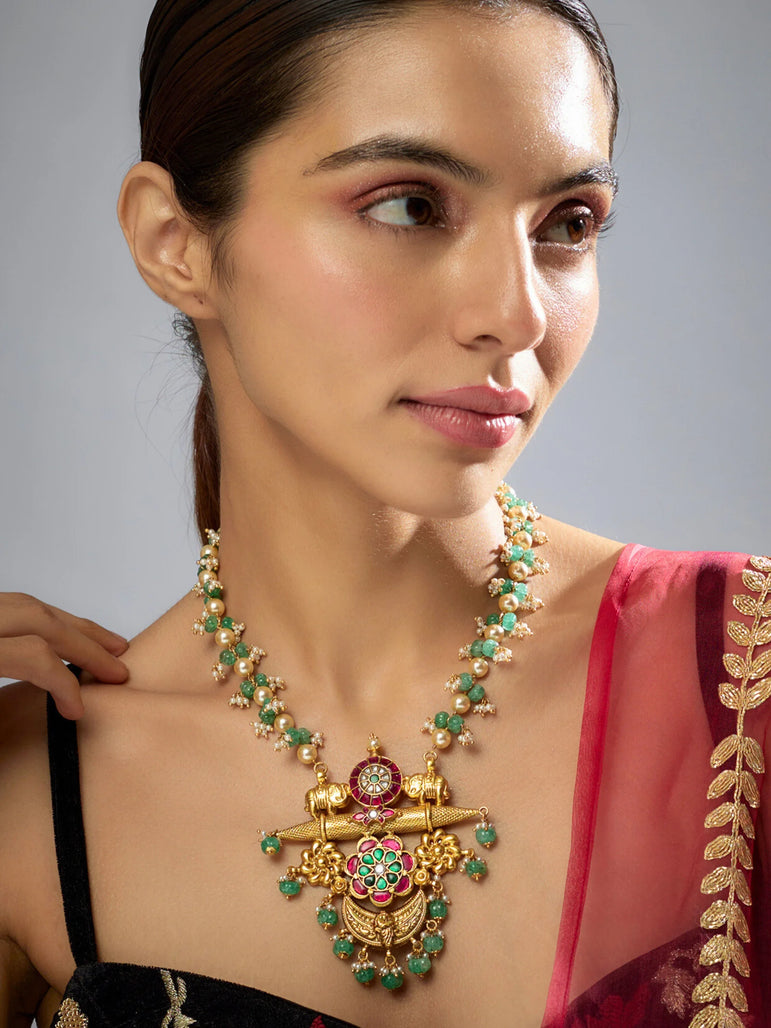 Mihika long Temple Necklace