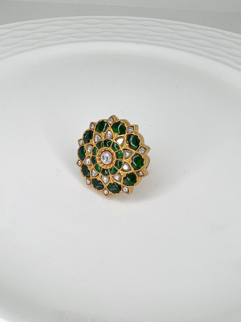 Phool Kundan Ring