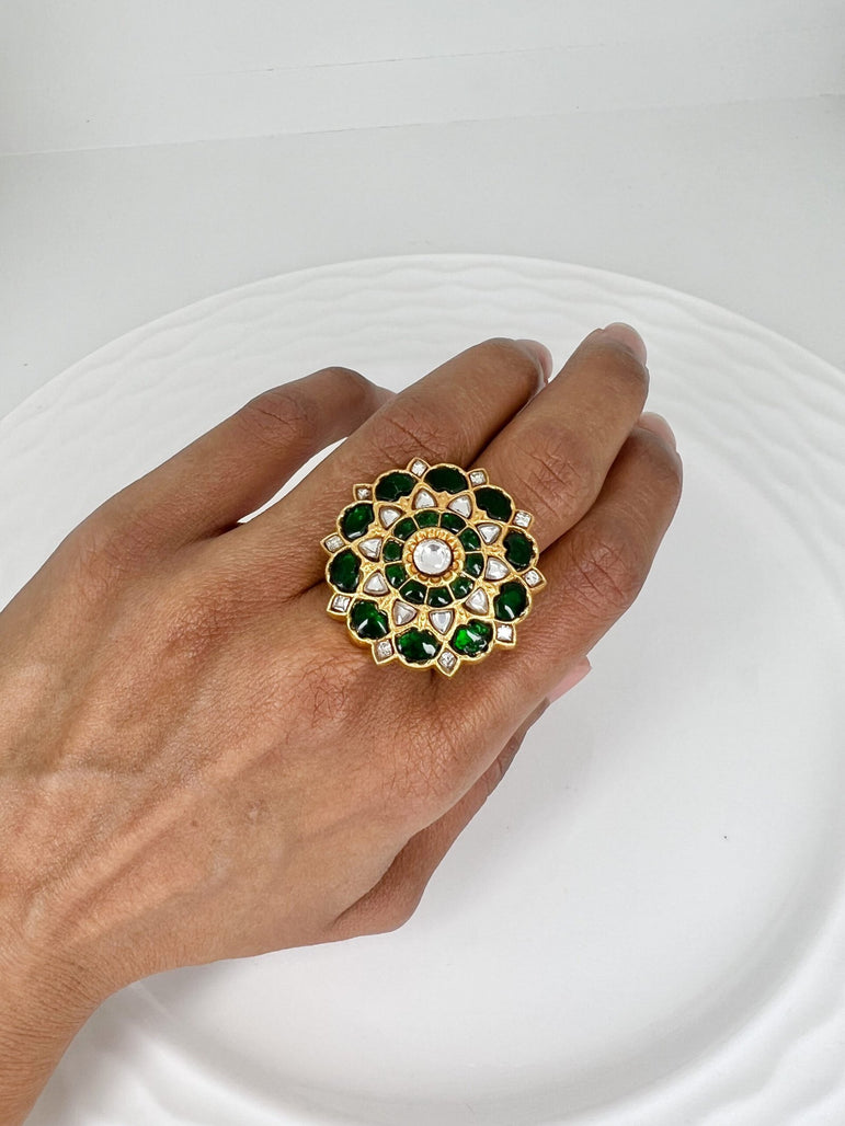 Phool Kundan Ring