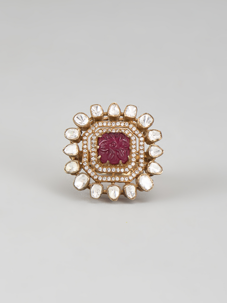 Shiraaz Moissanite Ruby Ring