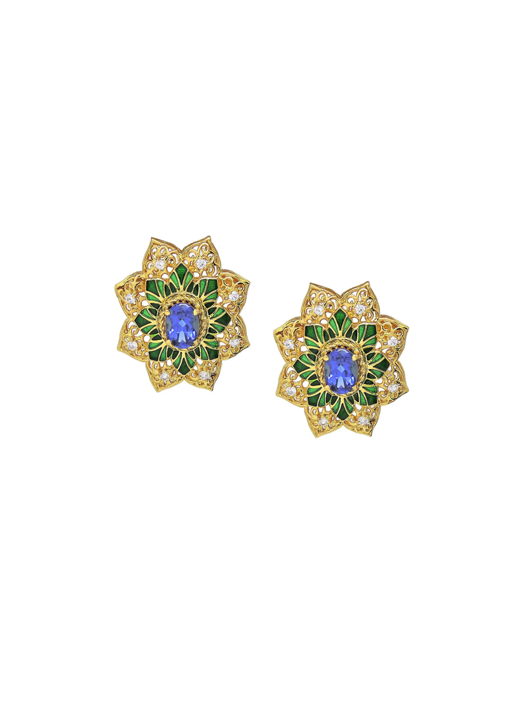 Aura Gold Flower Earrings