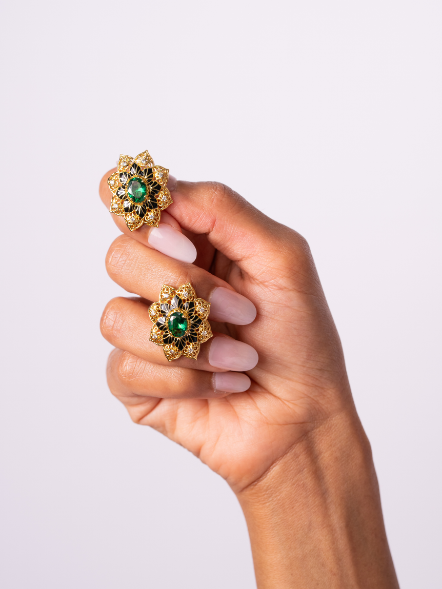 Aura Gold Flower Earrings